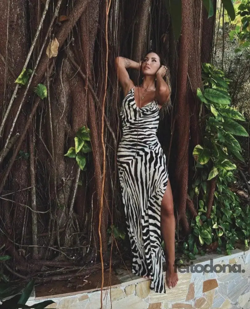 Vestido Longo Zebra / P