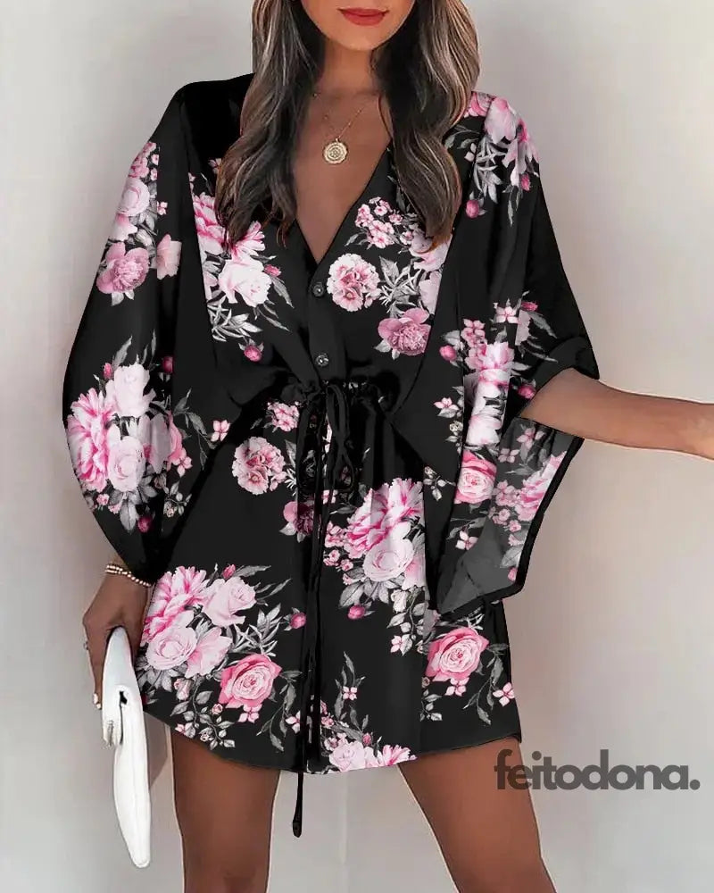 Vestido Manga Morcego Betty