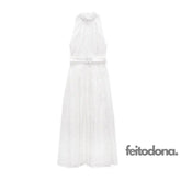 Vestido Midi De Laise Antonieta Branco / Pp