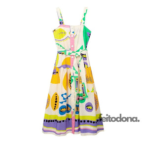 Vestido Midi Estampado Olga