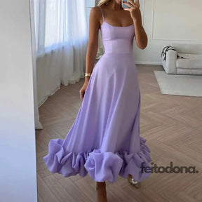 Vestido Midi Rodado Bailarina Lilás / P