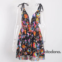 Vestido Party Floral Preto / P