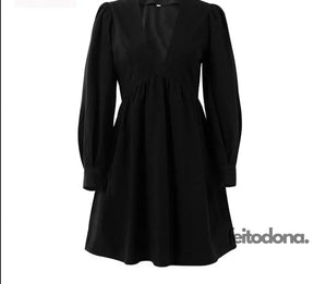 Vestido Puff Primavera Preto / P