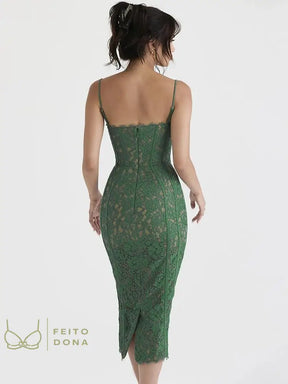 Mingmingxi Midi Green Dress Elegant Sexy Night Wedding Guest Evening Party Dresses Spaghetti Strap