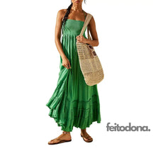 Casual Ruffled Pleated Hem Backless Party Dress Women Solid Color Halter Neck Long Dresses Beach